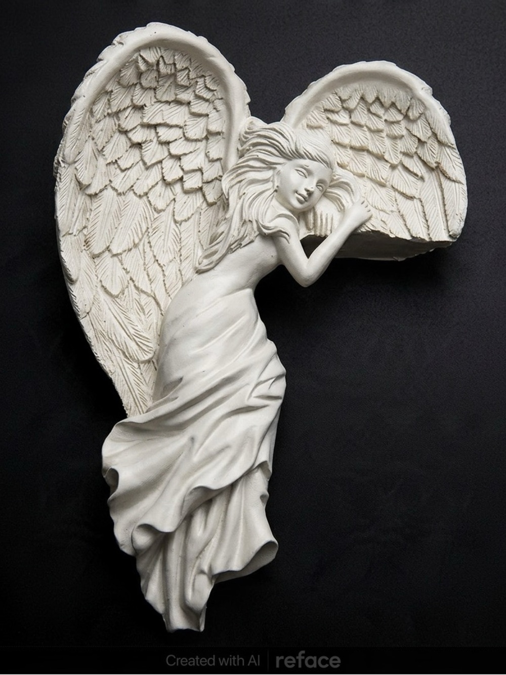 White Angel Wall Sculpture — Timeless Home Art Accent